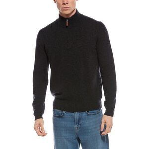 Mette Mens  Cashmere 1/4-Zip Mock Neck Sweater, Grey